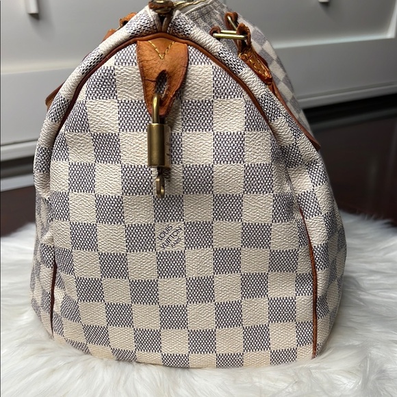 Louis Vuitton Damier Azur Speedy Handbag With Lock & Key #320 “Needs Work” - Picture 5 of 17
